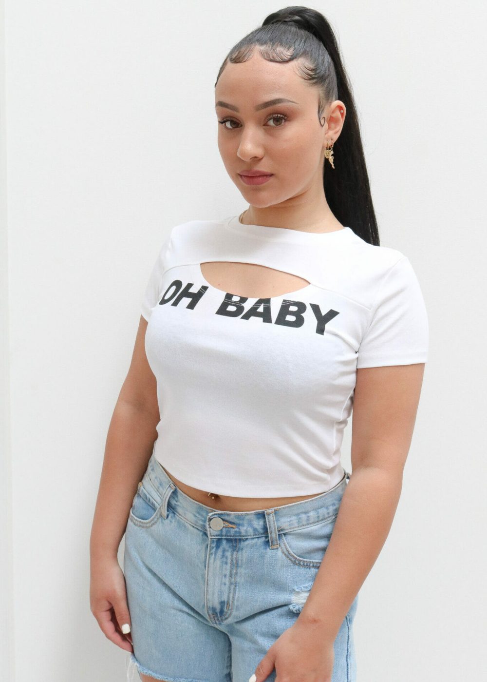 Oh baby crop top/White